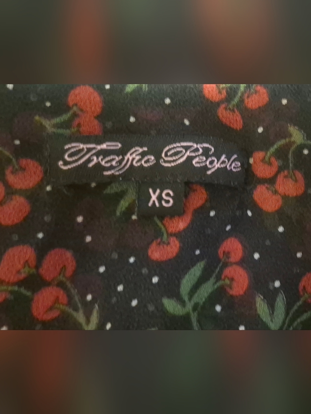 Traffic People Black Cherry Print Skater Dress - Picture 3 of 4